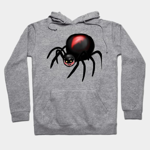 Cute Black Widow Spider Drawing Hoodie by Play Zoo